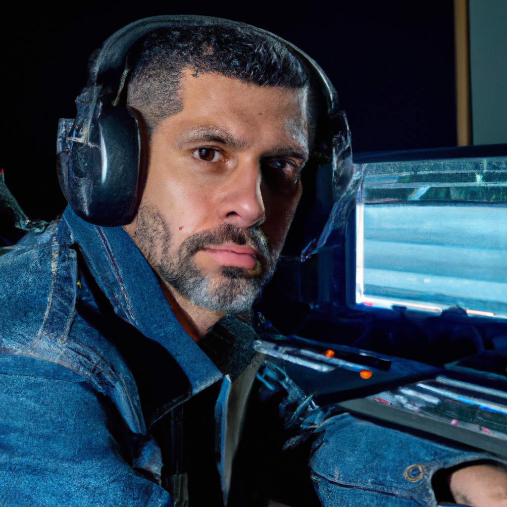 Retrato de Felipe Araya en sala de control